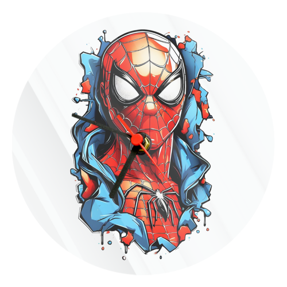 Orologio Vetro Tondo Orologio in vetro- Spiderman - Il mio negozio