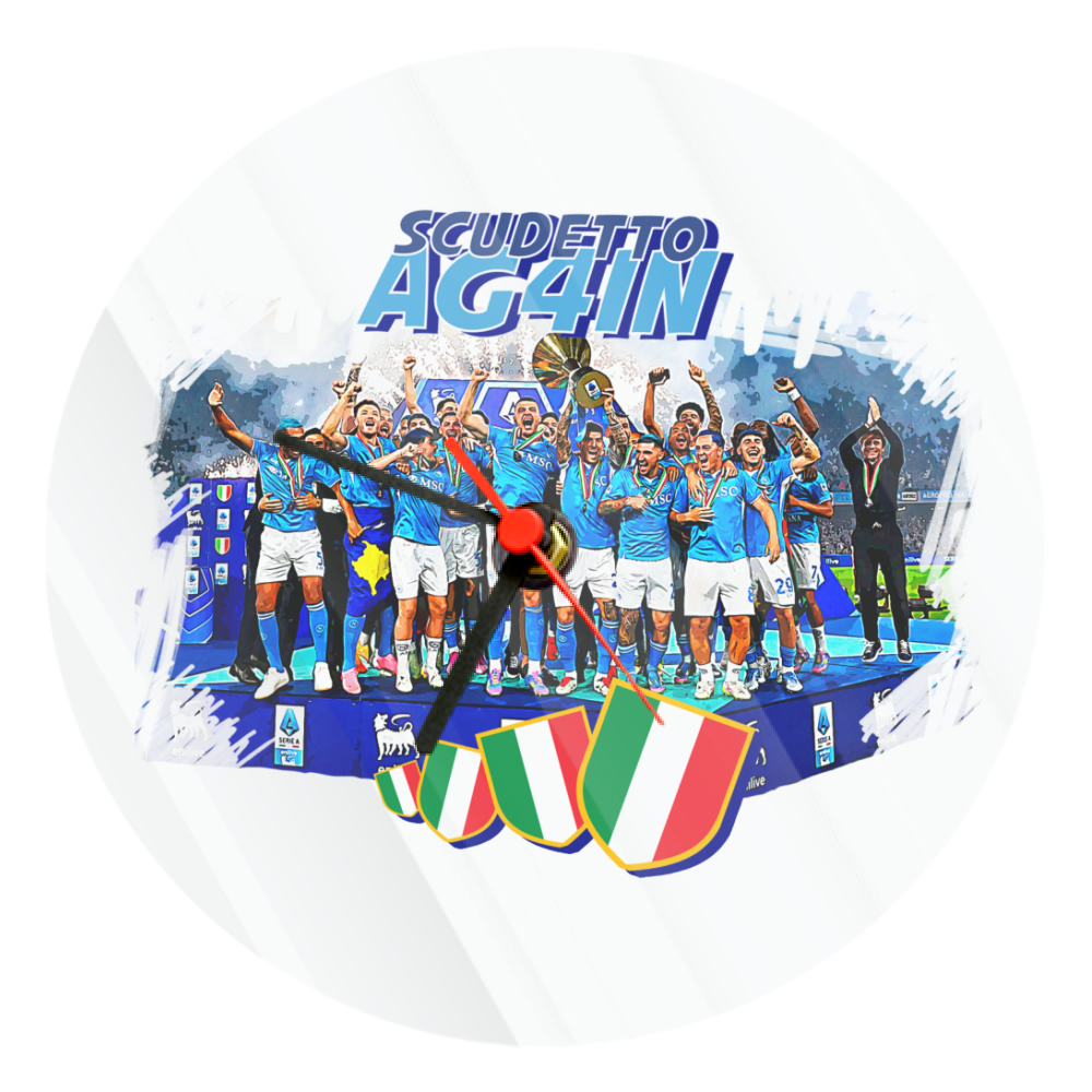 Orologio Vetro Tondo - Napoli Campione Ag4in - Il mio negozio