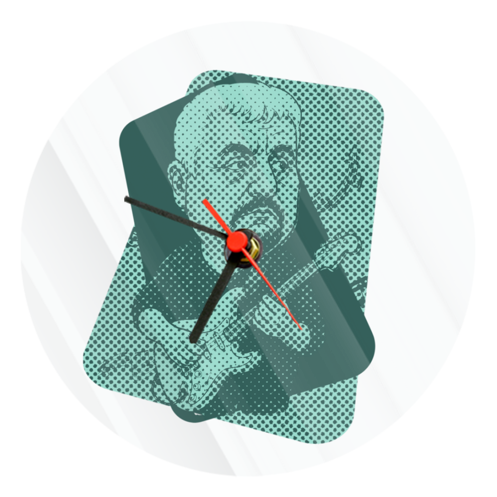 Orologio Vetro Tondo Orologio in vetro - Pino Daniele - Il mio negozio